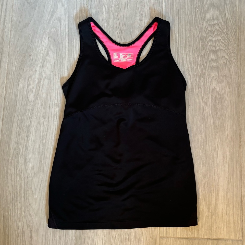 New Balance Black Tank Top with Pink Lining